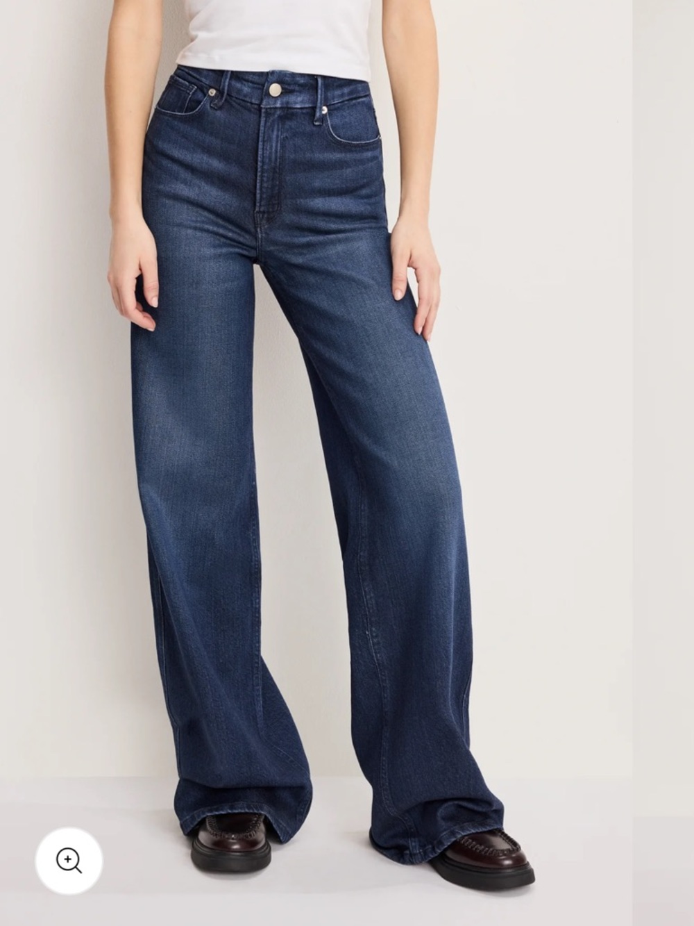 Good American Good Skate Soft Tech High-Rise Wide-Leg Jeans - Picture 2 of 10